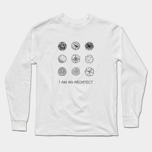 I Am An Architect. Trees sketches Black Long Sleeve T-Shirt